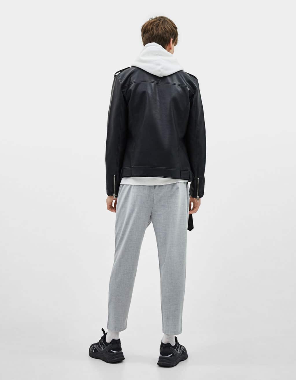 Faux leather biker jacket - obrazek 3