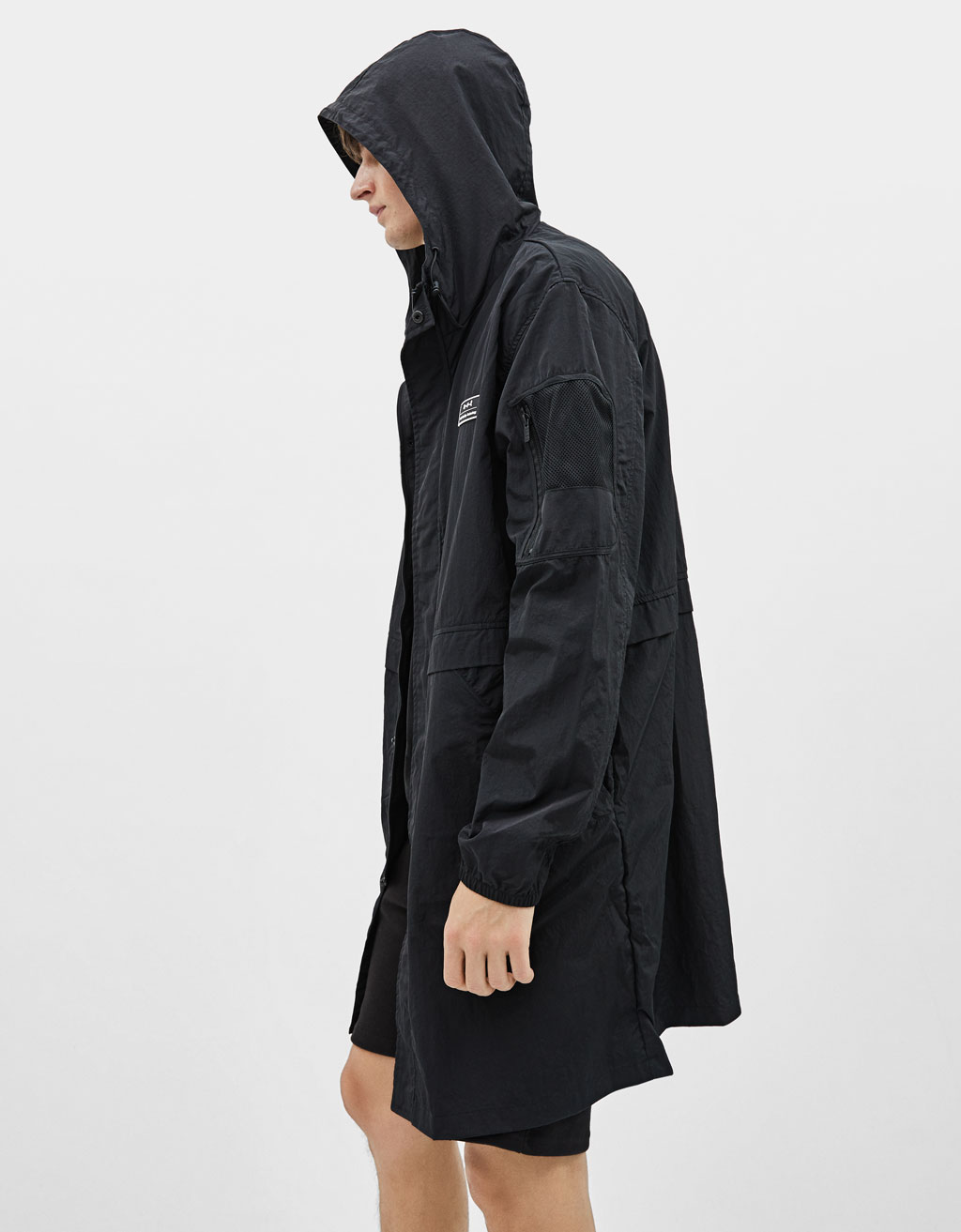 Hooded nylon parka - obrazek 4