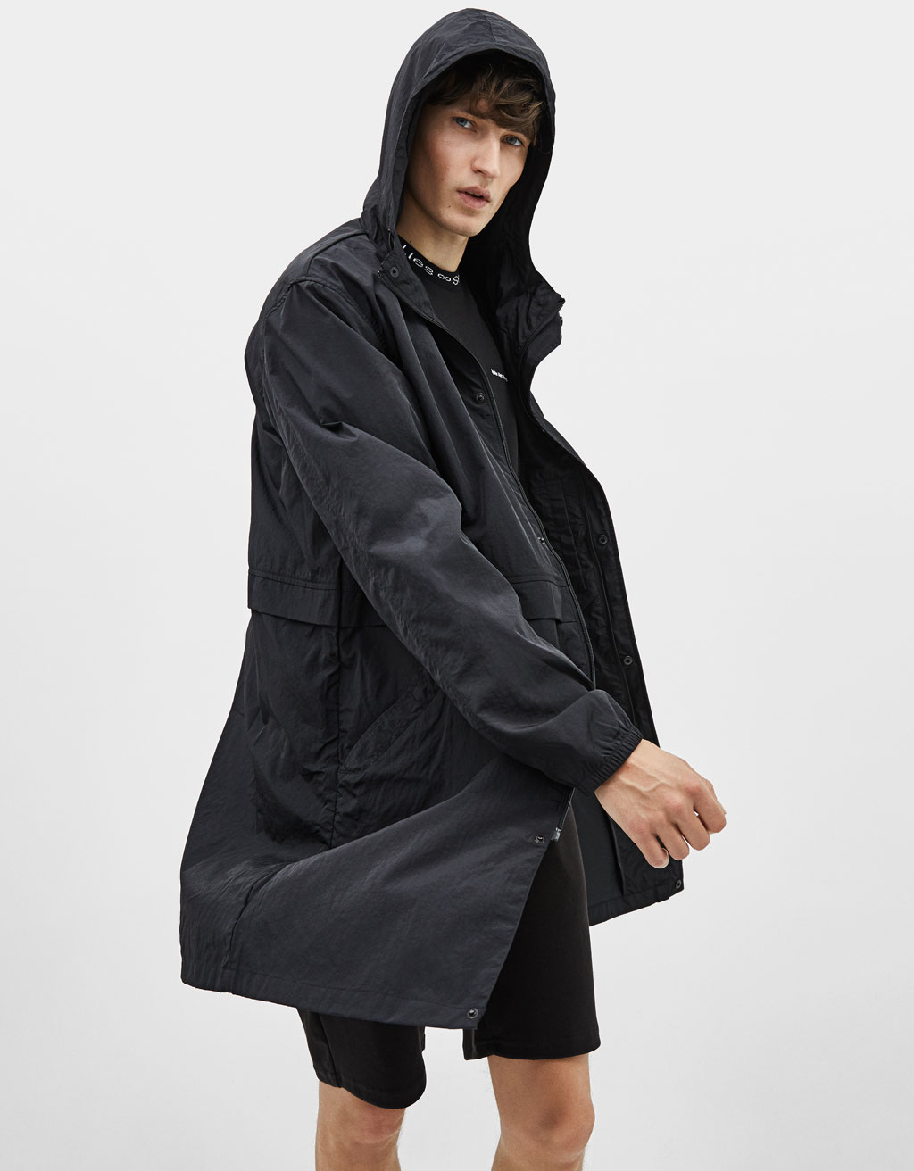 Hooded nylon parka - obrazek 3