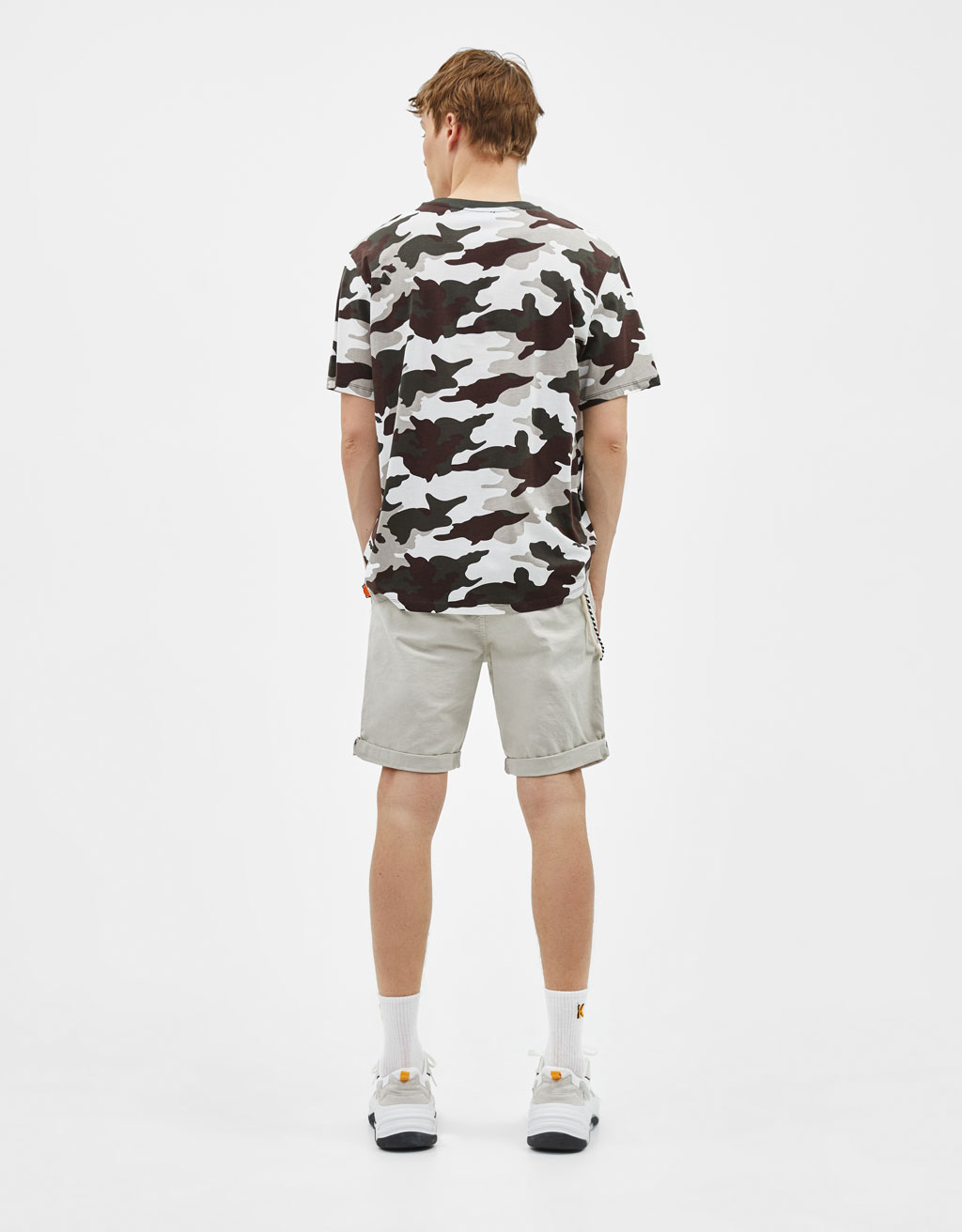 Pale Blue Drawstring Waist Jersey Shorts - obrazek 2